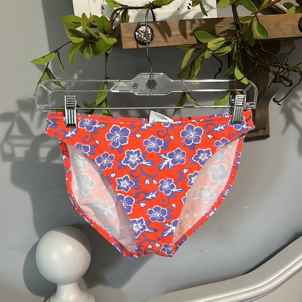 Bikini Bottom Bermuda Beachwear Orange Purple Tropical Womens Large Swimsuit